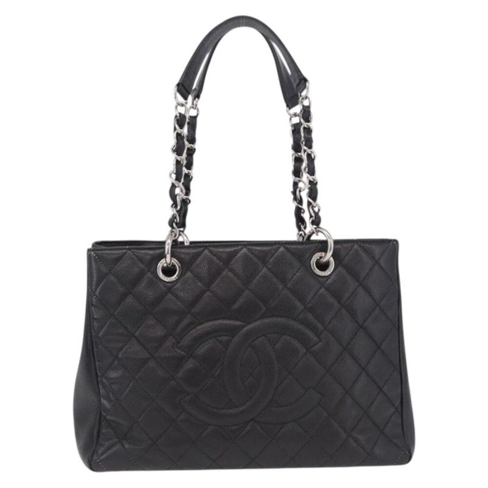 Chanel Grand Shopping Quilted Caviar Black Leather Tote Bag Bag